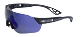 Global Glove & Safety BH869AF Tetra, Blue Mirror Anti-Fog Lens, Matte Black Frame