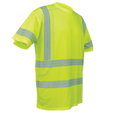 Global Glove & Safety GLO-205 FrogWear HV Premium HighPerformance Stretch Athletic Safety Shirt, Class 3