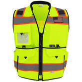 GGS GLO-096, FrogWear HV Ultra-Rugged, Premium Surveyors Safety Vest, Class 2