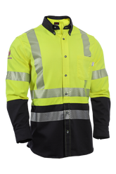 National Safety Apparel Drifire FR Hi Vis Hybrid Work Shirt, Class 3, 8.9 cal/cm²