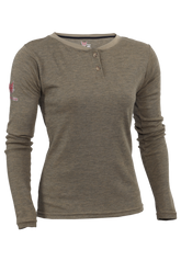 National Safety Apparel Drifire Tecgen Womens FR Long Sleeve Henley, 13 cal/cm²