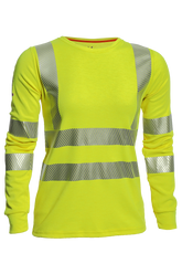 National Safety Apparel Drifire Womens FR Hi Vis Long Sleeve T-Shirt, Class 3, 11 cal/cm²