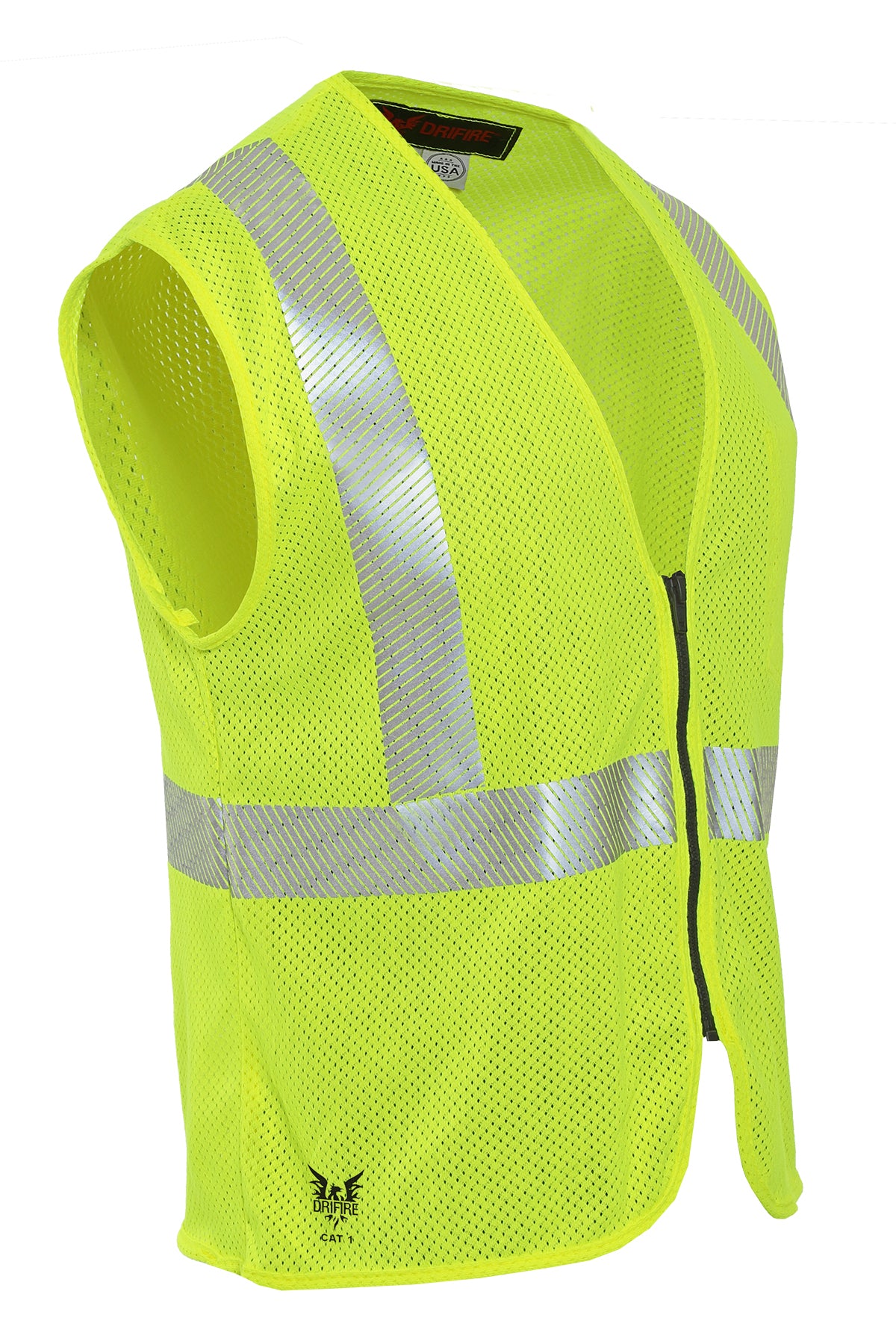 National Safety Apparel Drifire FR Hi Vis Mesh Vest Zip Front, Class