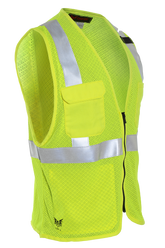 National Safety Apparel Drifire FR Anti-Stat Hi Vis Mesh Vest, Class 2, 5.2 cal/cm²