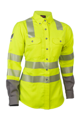 National Safety Apparel Drifire FR Women's Hi Vis Lightweight Work Shirt, Class 3, 8.2 cal/cm²