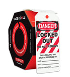 Accuform Tags By The Roll, Danger Locked Out
