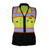 Kishigo Black Series Womens Heavy Duty Surveyors Vest, Type R Class 2
