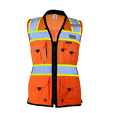 Kishigo Black Series Womens Heavy Duty Surveyors Vest, Type R Class 2