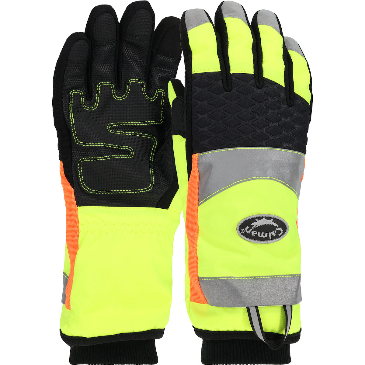 PIP Caiman 41-2997 Reinforced Synthetic Leather Patch Palm, Hi-Vis Polyester Back, Heatrac Insulation, Touchscreen Compatible, Cut A7