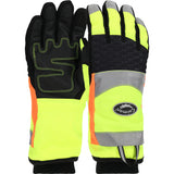 PIP Caiman 41-2997 Reinforced Synthetic Leather Patch Palm, Hi-Vis Polyester Back, Heatrac Insulation, Touchscreen Compatible, Cut A7