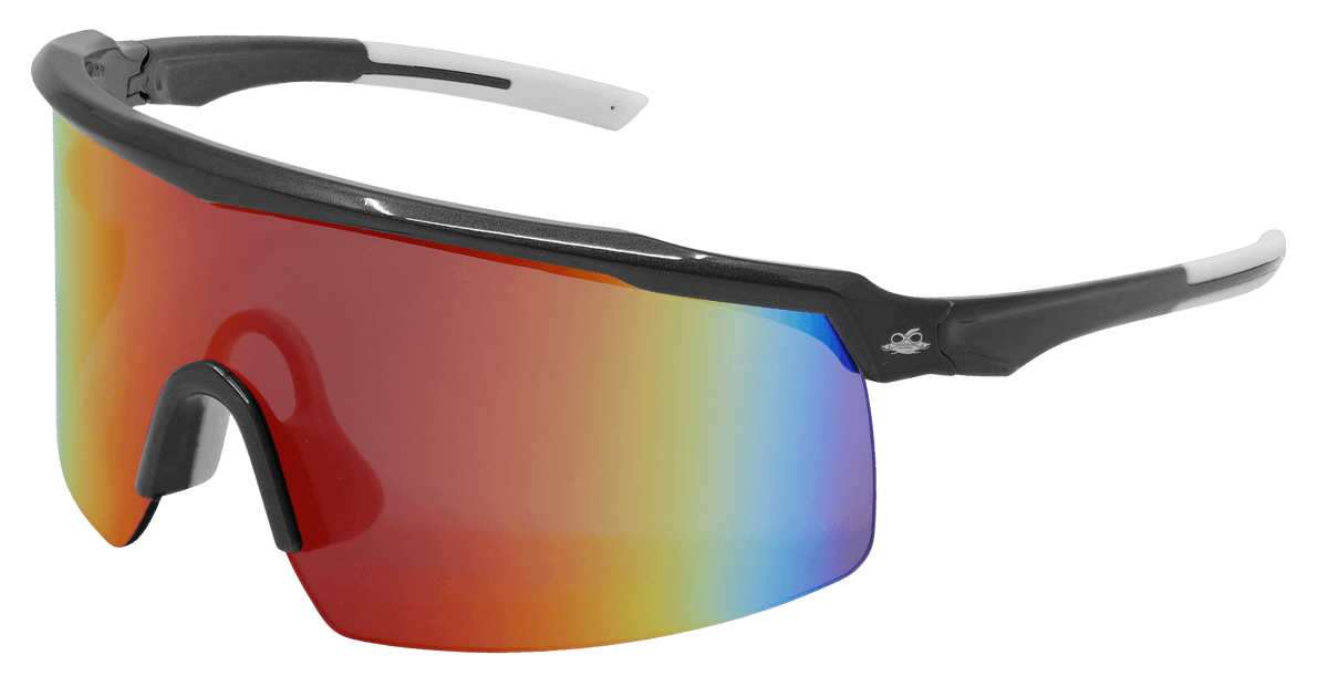 Global Glove & Safety BH32910AF Whipray, Red Mirror Anti-Fog Lens, Shiny Gray Frame