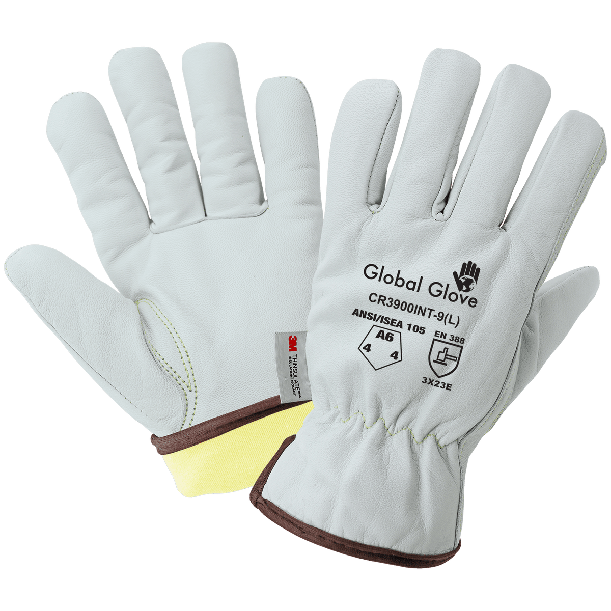 Global Glove & Safety CR3900INT Grain Goatskin Insulated Gloves, Cut A6