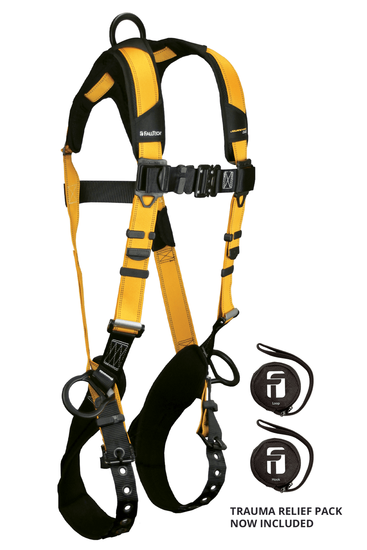 FallTech 7023B Journeyman Flex® Aluminum 3D Standard Non-belted Full Body Harness, Tongue Buckle Leg Adjustment (each)