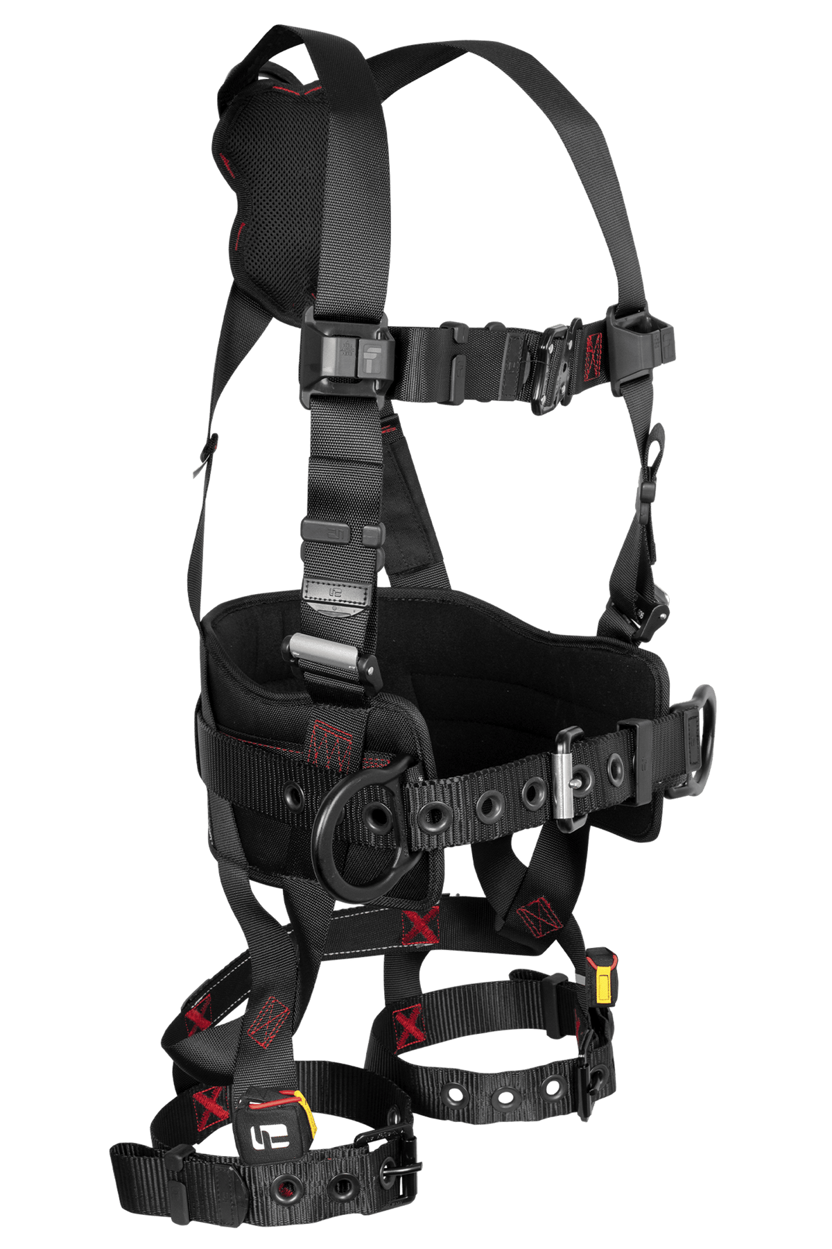 FallTech 8144B FT-Iron 3D Construction Belted Full Body Harness, Tongue Buckle Leg Adjustment (each)