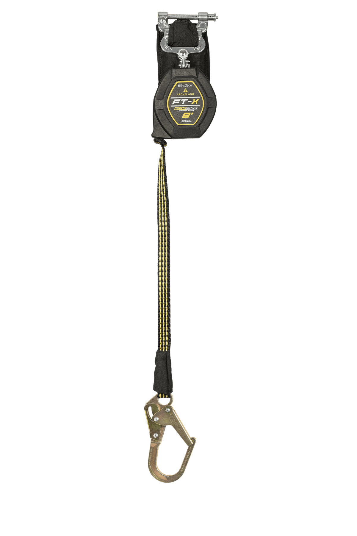 FallTech 84008SP0 8' FT-X EdgeCore Arc Flash Class 2 Leading Edge Personal SRL-P, Single-leg with Steel Mini Rebar Hook