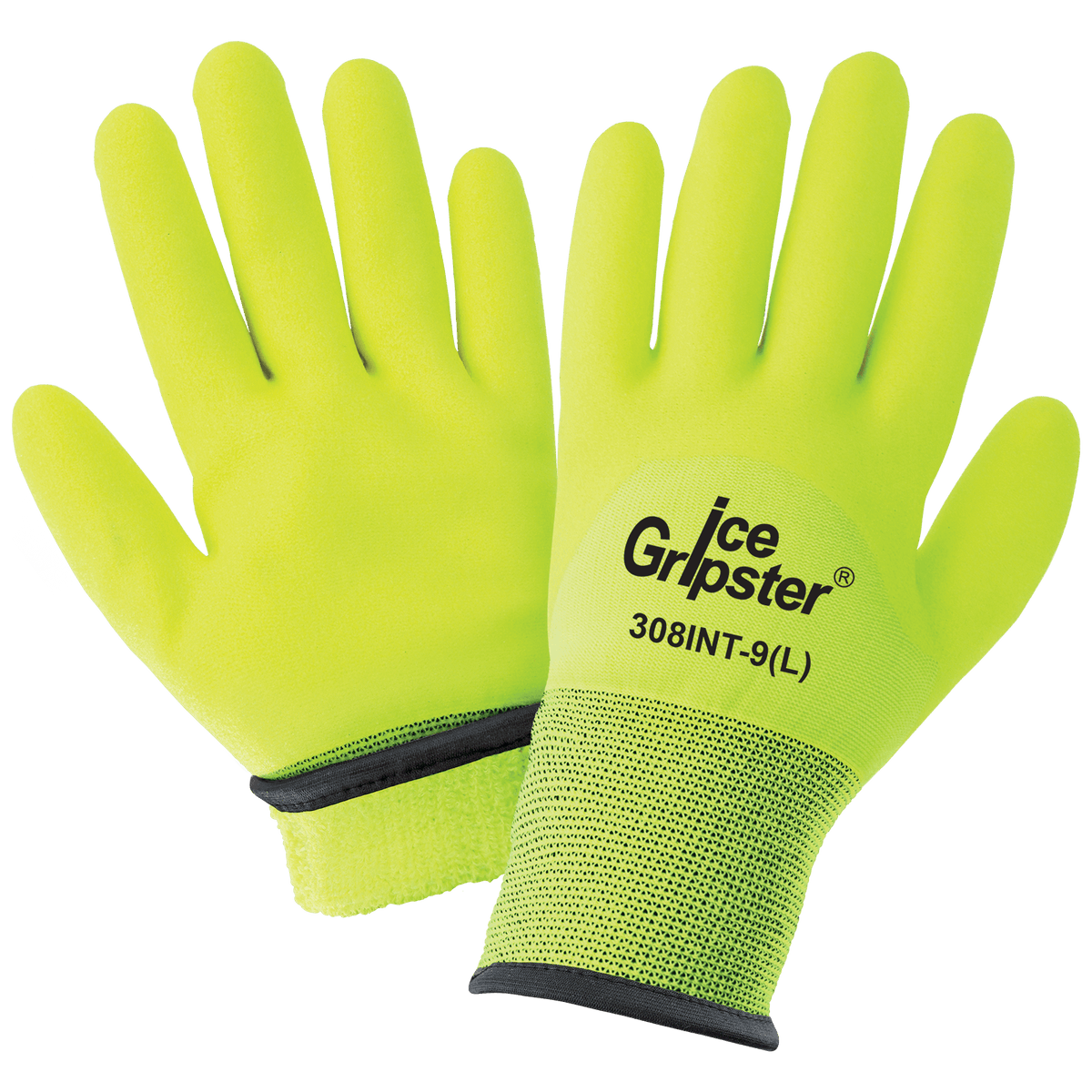 Global Glove & Safety 308INT Ice Gripster Hi Vis, 3/4 Foam PVC Dip, Insulated, Cut A2