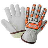 Global Glove & Safety CIA7000 Goatskin Leather Drivers Gloves with Heat Resistant Aralene Liner, Impact, Cut A6