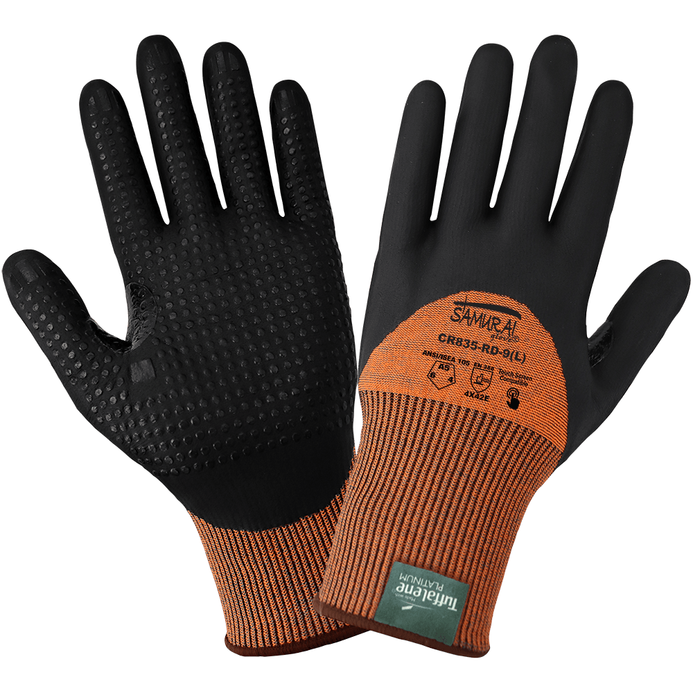 Global Glove & Safety CR835-RD 15-Gauge, 3/4 Dip Foam Nitrile, Cut A5