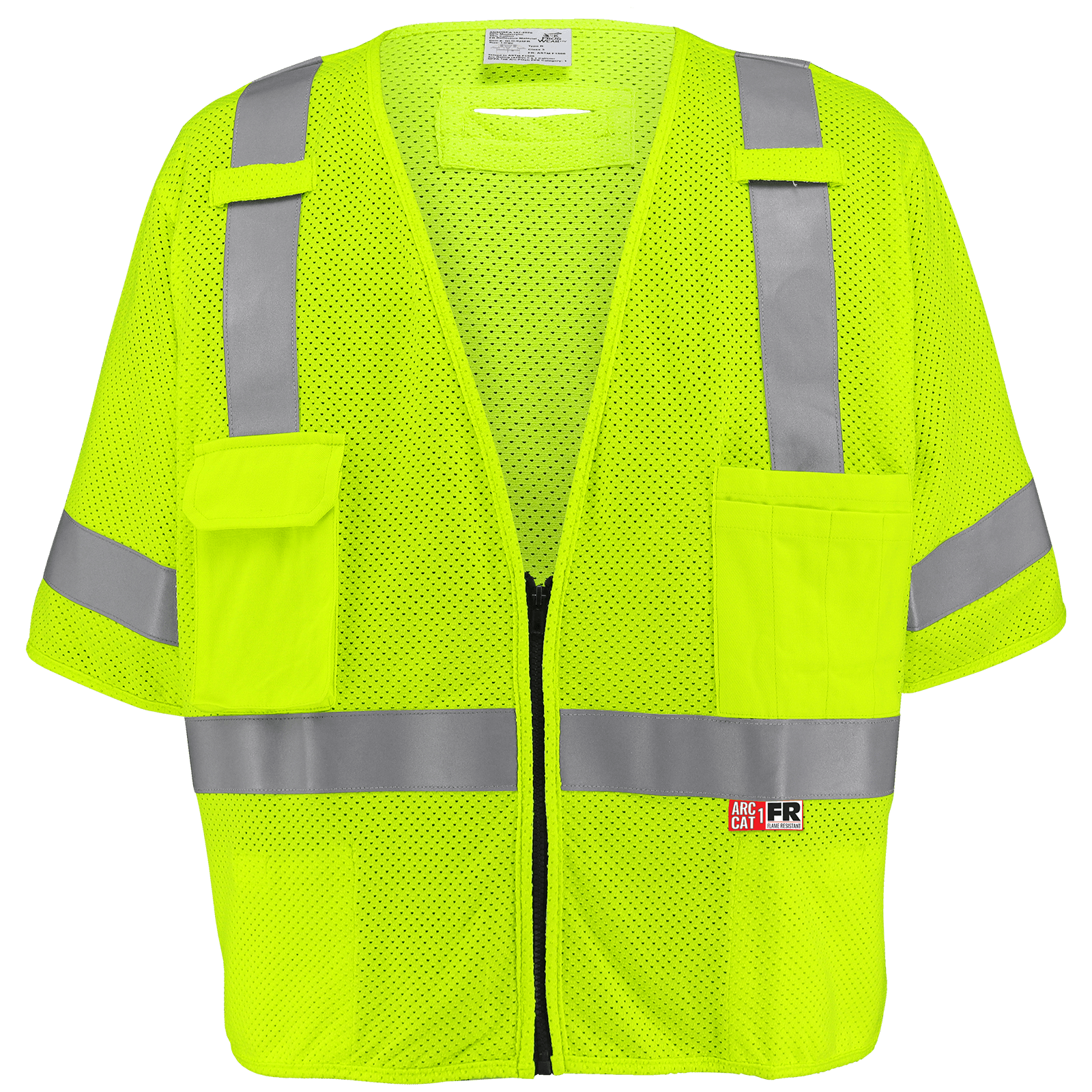 Global Glove & Safety GLO-025FR FrogWear Flame Resistant Surveyors Vest, Class 3, 5.1 Cal/cm²