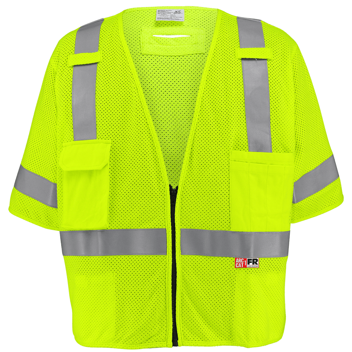 Global Glove & Safety GLO-025FR FrogWear Flame Resistant Surveyors Vest, Class 3, 5.1 Cal/cm²