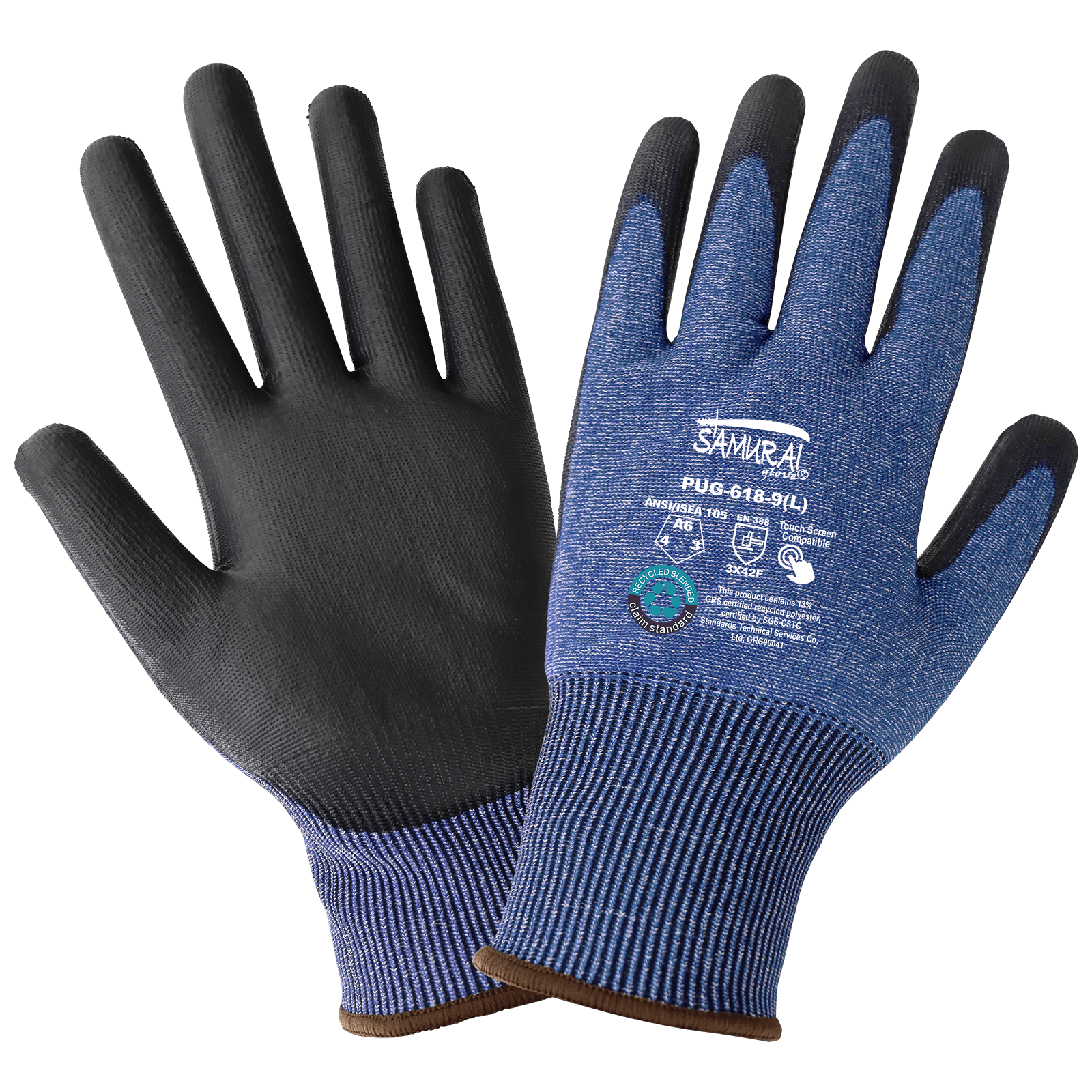 Global Glove & Safety PUG-618 Samurai Tuffalene® UHMWPE, Touch Screen,  Recycled rPET Fiber, Cut A6