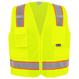 GGS GLO-0032 FrogWear® HV Lightweight High Visibility Yellow/Green Polyester Surveyors Safety Vest, Class 2