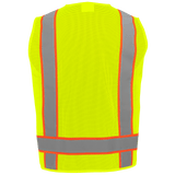 GGS GLO-0032 FrogWear® HV Lightweight High Visibility Yellow/Green Polyester Surveyors Safety Vest, Class 2
