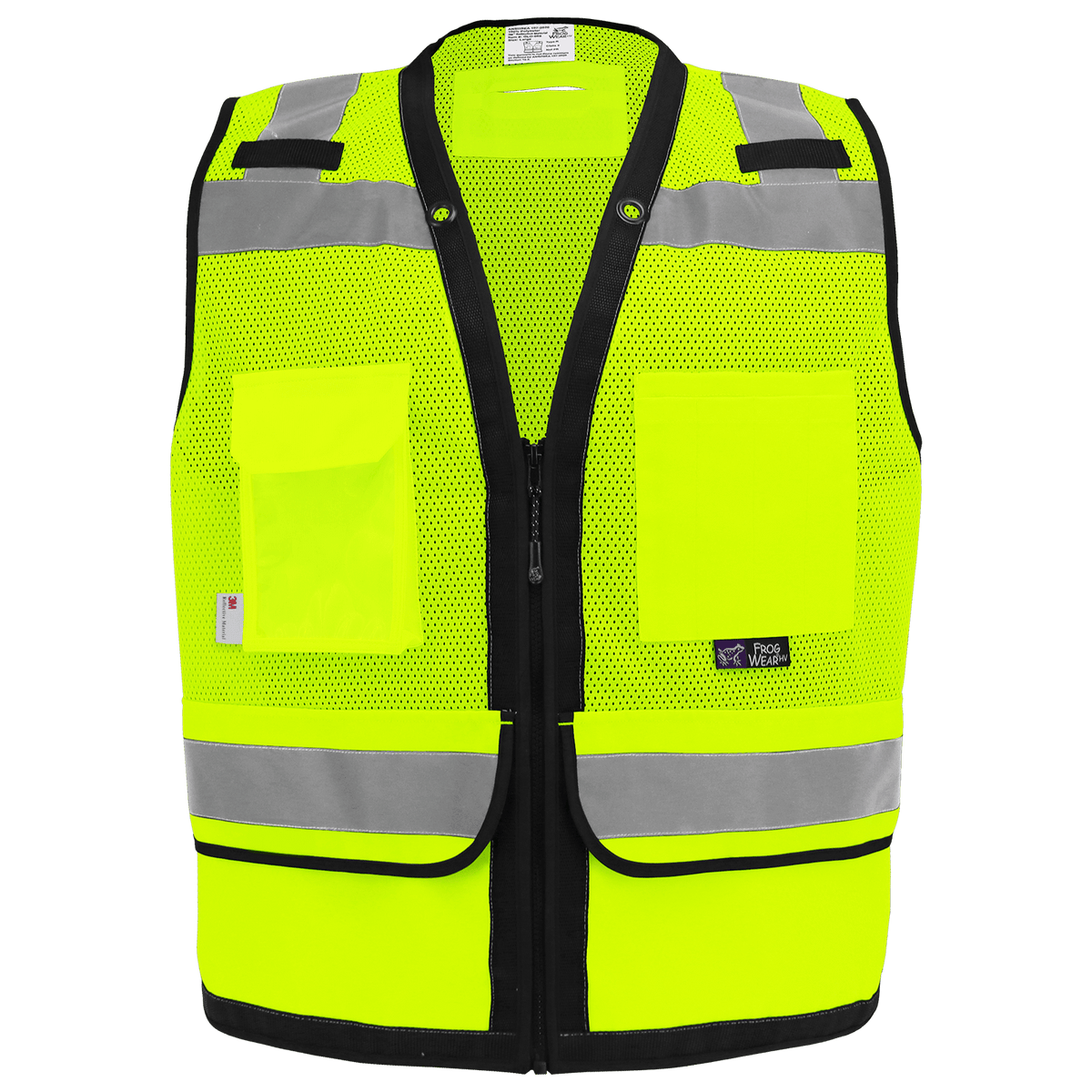 GGS GLO-069 FrogWear® HV Lightweight High Visibility Yellow/Green Mesh Surveyors Safety Vest, Class 2
