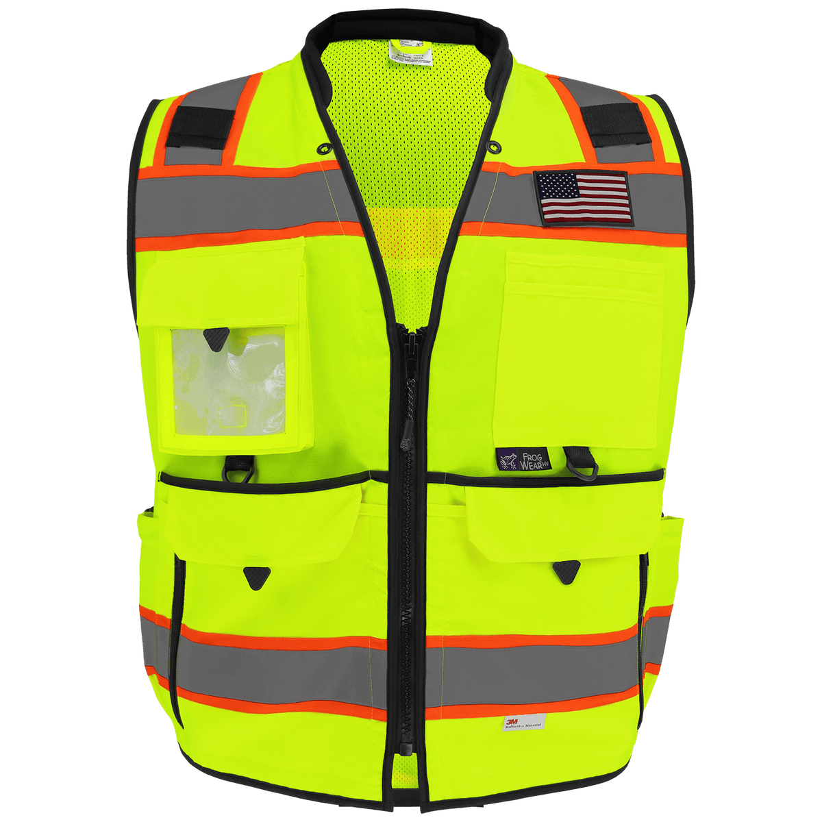 GGS GLO-096, FrogWear HV Ultra-Rugged, Premium Surveyors Safety Vest, Class 2