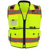 GGS GLO-096, FrogWear HV Ultra-Rugged, Premium Surveyors Safety Vest, Class 2