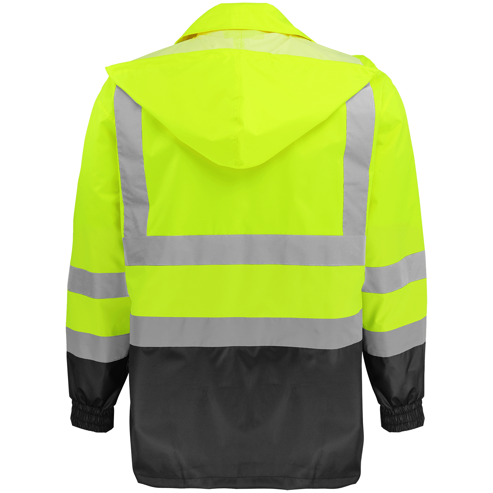Global Glove Safety GLO-1500 FrogWear® Hi Vis Yellow Polyurethane Coated 150D Oxford Polyester Rain Jacket, Class