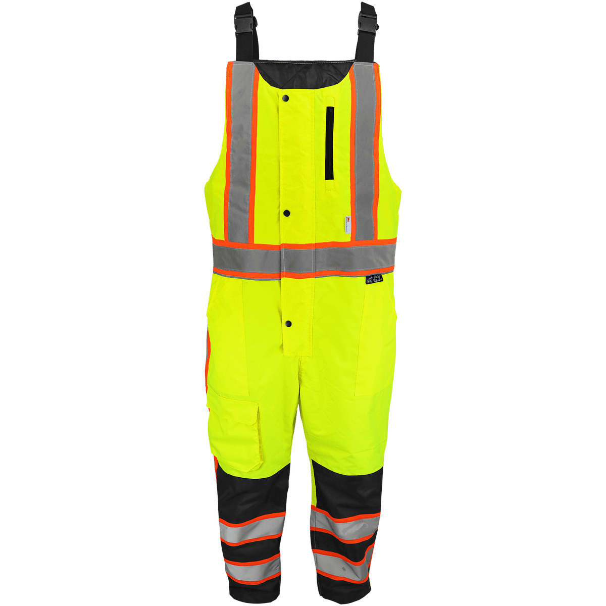 Global Glove & Safety GLO-700 FrogWear Hi Vis Insulated Winter Bibs, Class E