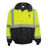 Global Glove & Safety GLO-EB1 FrogWear HV High Visibility Black Interior Winter Bomber Jacket