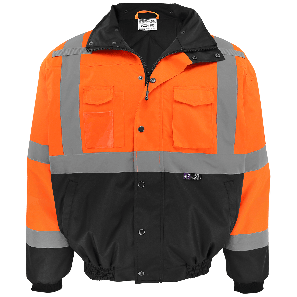 Global Glove & Safety GLO-EB4 FrogWear HV High Visibility Orange Winter Bomber Jacket