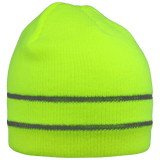 Global Glove & Safety GLO-H6 FrogWear Hi Vis Dual Layer Low Temp Beanie Hat, Dual Reflective Stripes