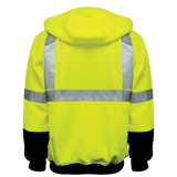 Global Glove & Safety GLO-HS2 FrogWear HV High Visibility Polyester Fleece Hooded Sweatshirt