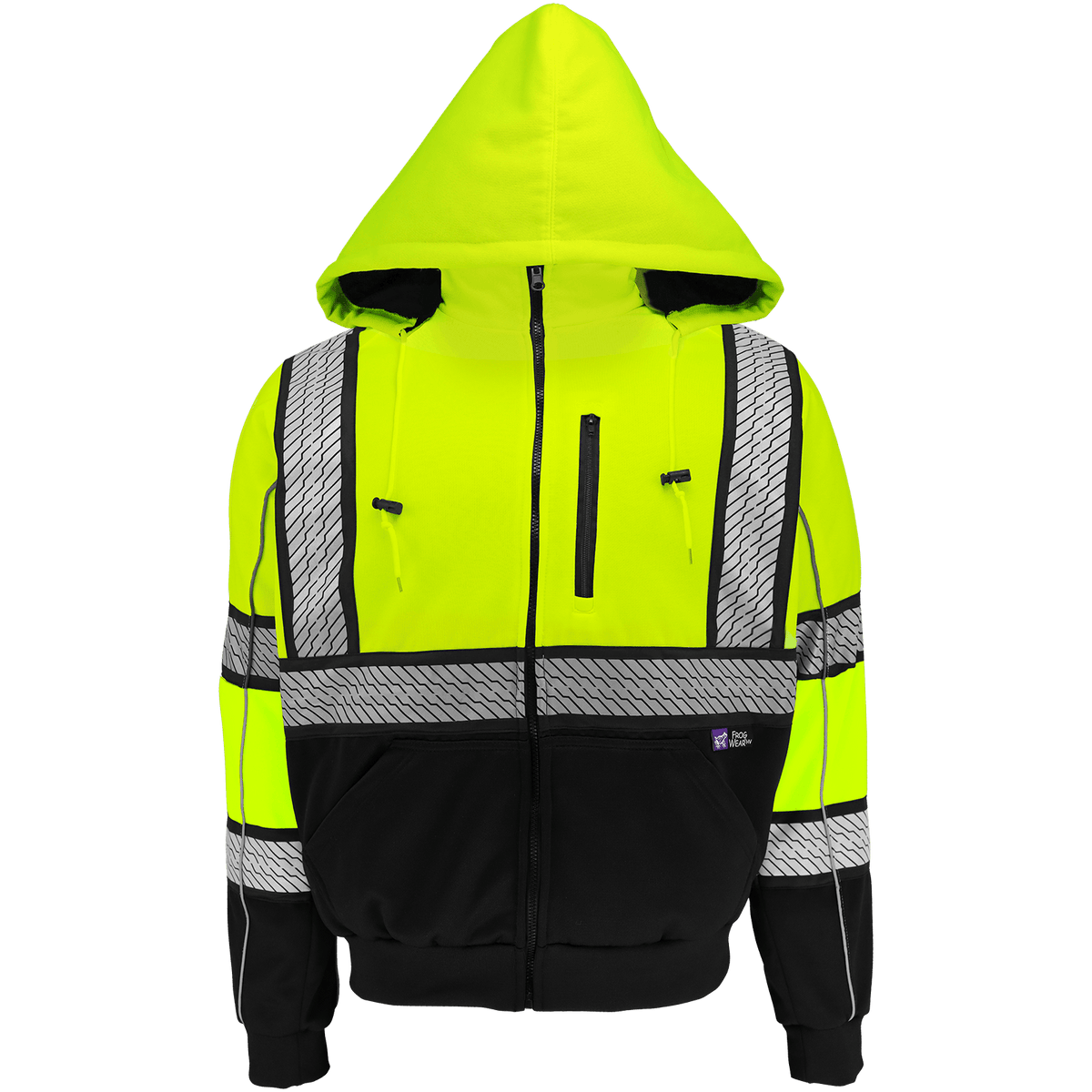 Global Glove & Safety GLO-HS3 FrogWear Hi Vis Heavy Duty Multi Layer Hooded Safety Sweatshirt, Insulated, Class 3