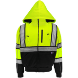 Global Glove & Safety GLO-HS3 FrogWear Hi Vis Heavy Duty Multi Layer Hooded Safety Sweatshirt, Insulated, Class 3