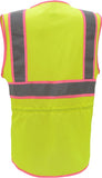 GSS Safety 7805 Ladies Two Tone Pink, Zip Front, Class 2