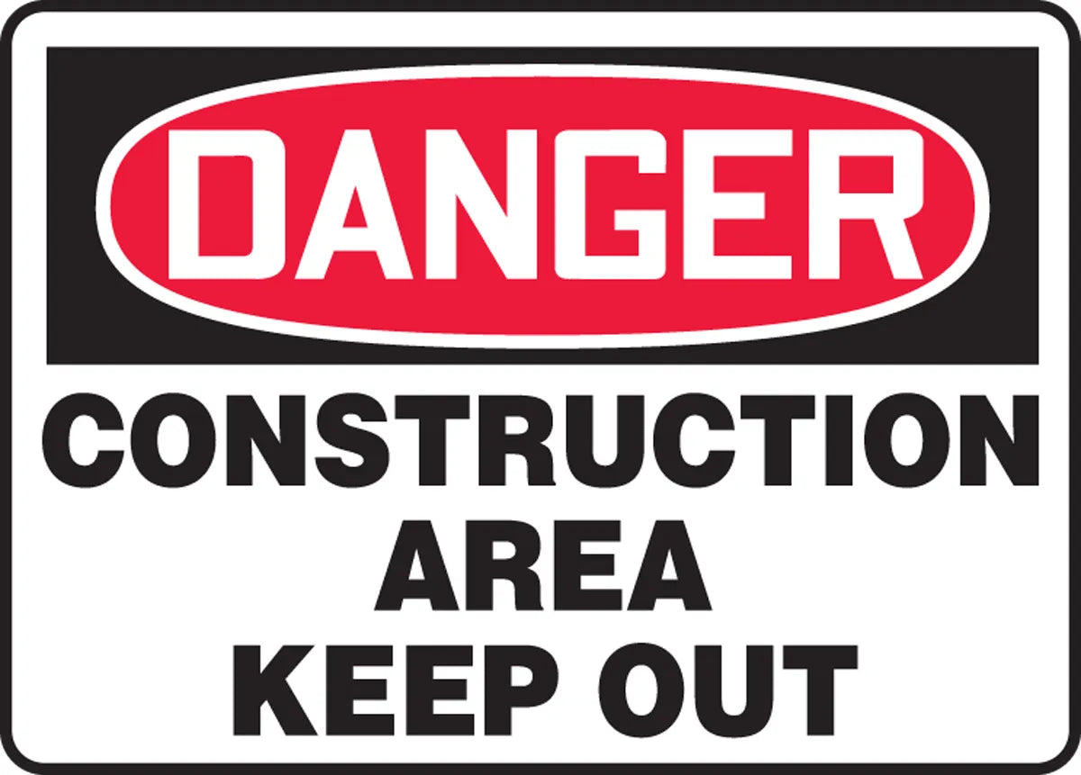 Accuform OSHA Danger Safety Sign: Construction Area - Keep Out