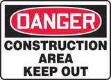 Accuform OSHA Danger Safety Sign: Construction Area - Keep Out