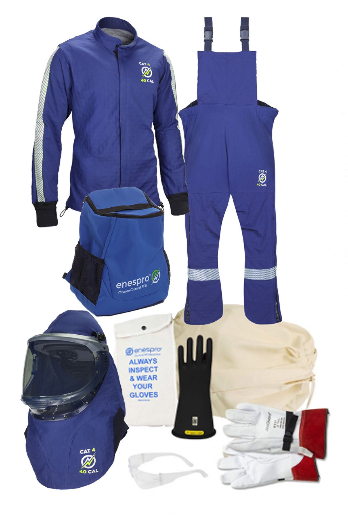 National Safety Apparel Enespro AGP 40 Cal Arc Flash Kit With Lift Front Hood, 41 cal/cm²