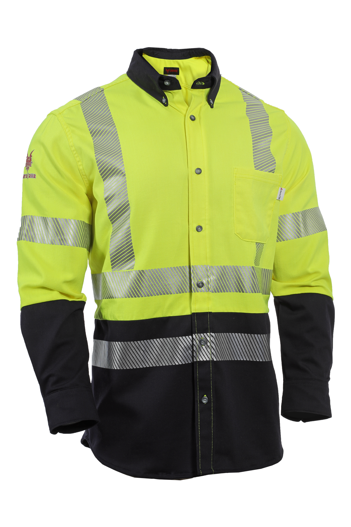 National Safety Apparel Drifire FR Hi Vis Hybrid Work Shirt, Class 3, 8.9 cal/cm²