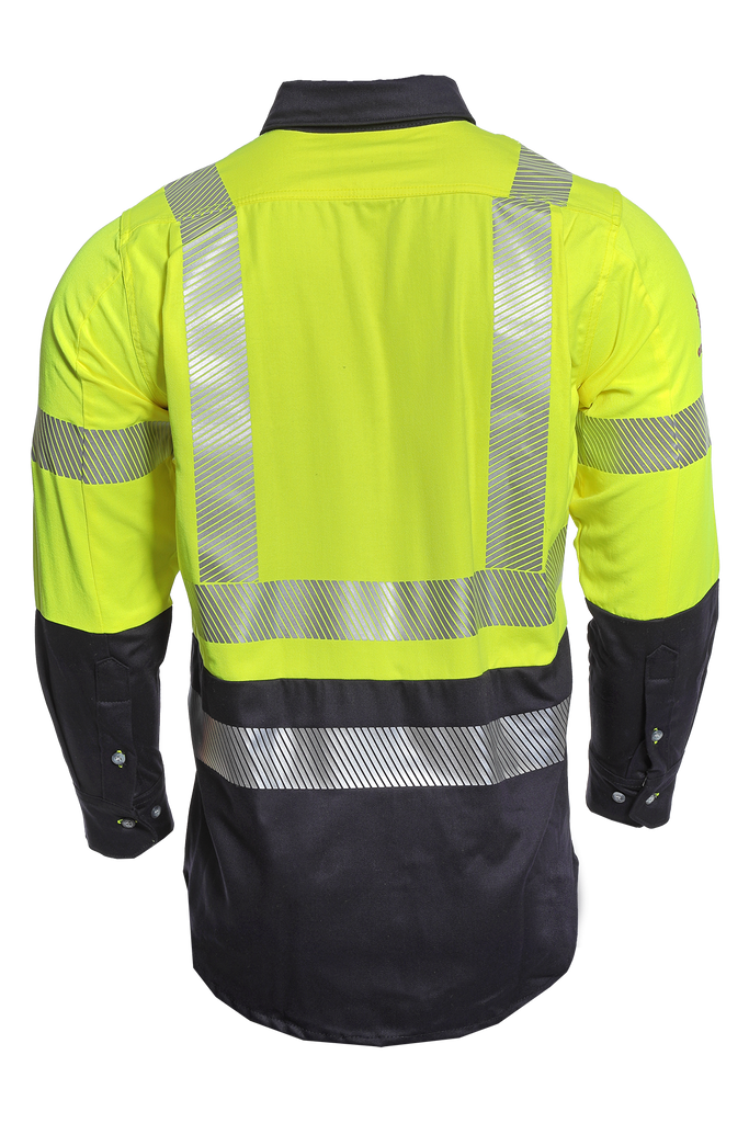 National Safety Apparel Drifire FR Hi Vis Hybrid Work Shirt, Class 3