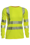 National Safety Apparel Drifire Womens FR Hi Vis Long Sleeve T-Shirt, Class 3, 11 cal/cm²