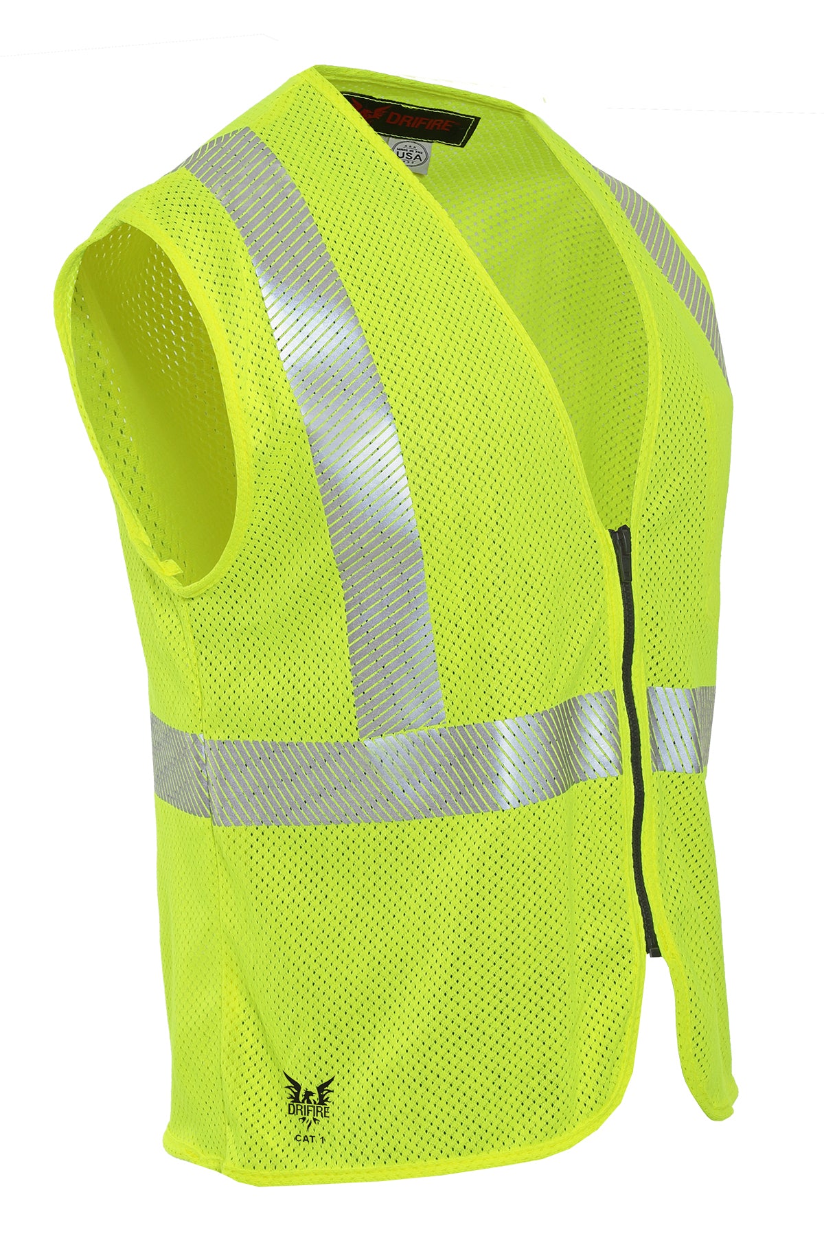 National Safety Apparel Drifire FR Hi Vis Mesh Vest Zip Front, Class 2, 4.6 cal/cm² (each)
