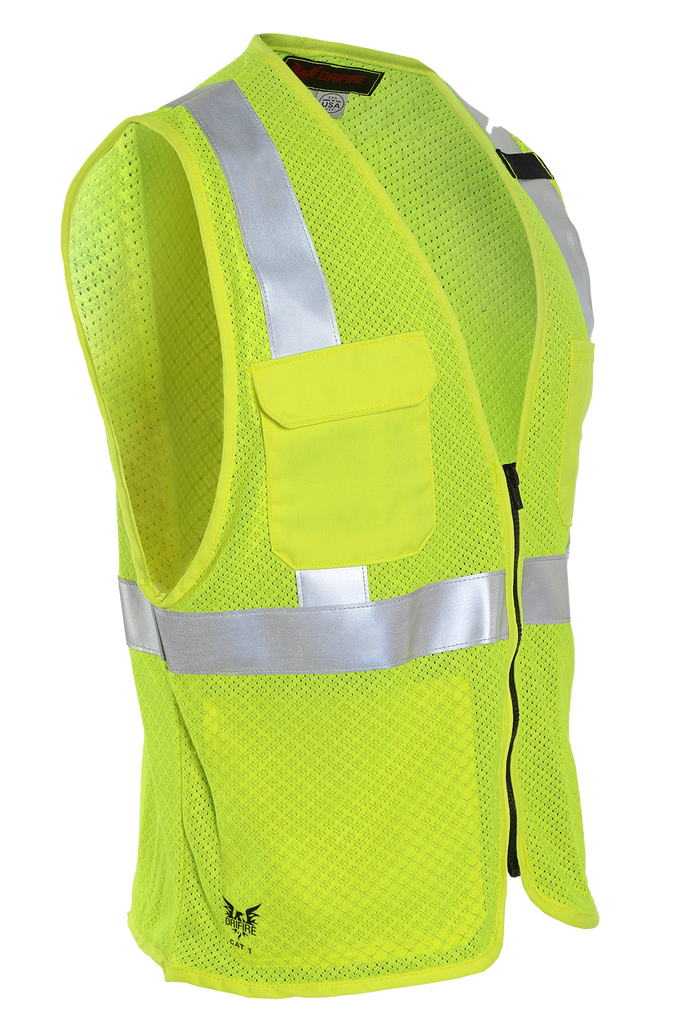 National Safety Apparel Drifire FR AntiStat Hi Vis Mesh Vest, Class 2