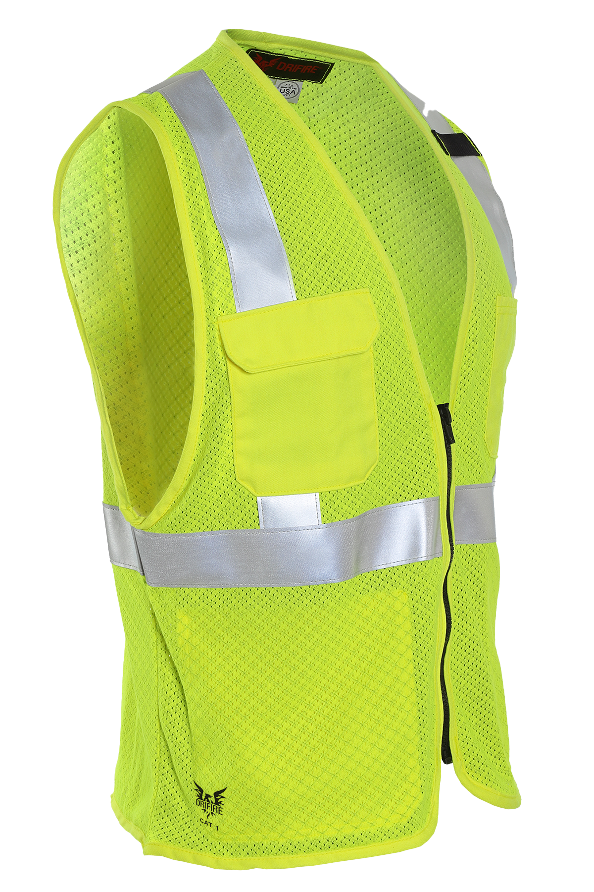 National Safety Apparel Drifire FR Anti-Stat Hi Vis Mesh Vest, Class 2, 5.2 cal/cm²