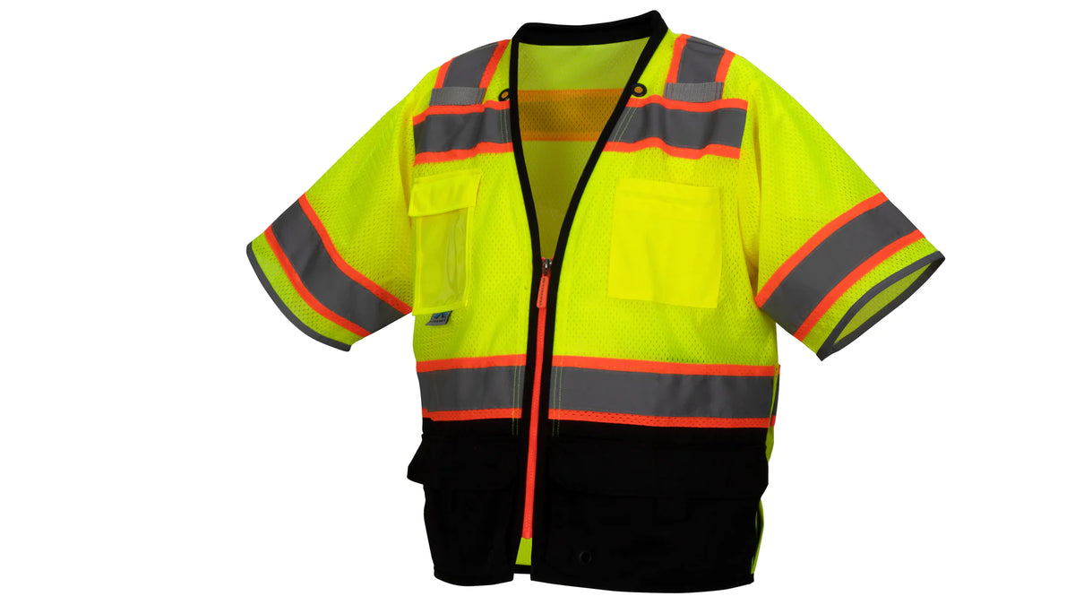 Pyramex RVZ3710B Surveyors Vest, Zip Front, Class 3