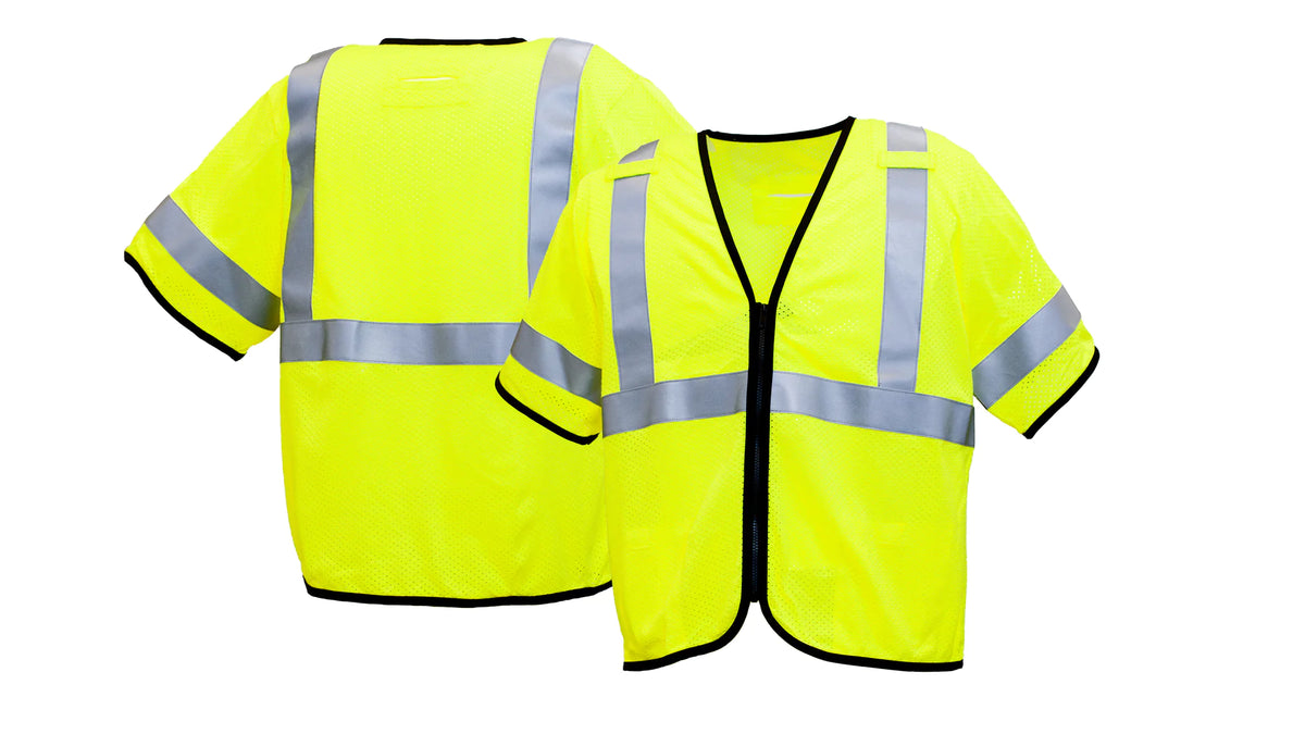 Pyramex RVZ5310FR, FR Hi Vis Mesh Vest, Zip Front, Class 3, 4.0 cal/cm²